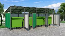 Контейнерная площадка на 4 контейнера КП6, 6000x1500x2000/2200 мм