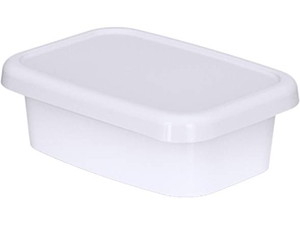 Контейнер пластиковый прямоугольный под запайку, 200мл, белый, КНС6