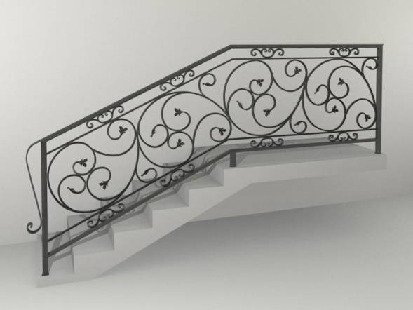 Кованые металлические перила МП19, 1 пог. м.
