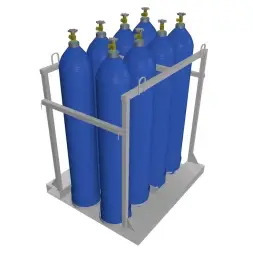 Контейнер для 8-ми кислородных газовых баллонов КГБ-03 1060x906x1060 мм Серый
