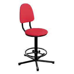 Кресло на винтовой опоре красное КР02 каркас черный [10653]