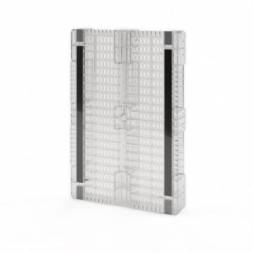 Паллет (поддон) пластиковый усиленный перфорированный на 3-х полозьях, 1200x800x150 мм, серый [02.117.91.PEF.S.Т20X]