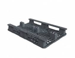 Паллет (поддон) пластиковый перфорированный на 2-х полозьях, 1200х800х150 мм, серый [02.102.91.С71/2]