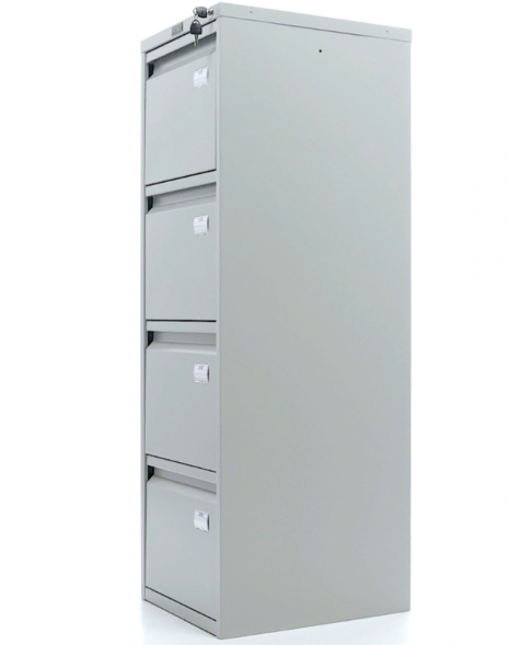 Шкаф металлический картотечный (картотека) Практик A-44, A4, 4 ящика, 1305x408x485 мм