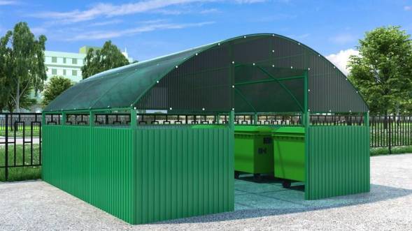 Контейнерная площадка на 3 контейнера КП11, 4000x4000x2200 мм