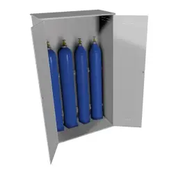 Шкаф металлический для 4х кислородных баллонов 0,8мм 1800x1040x410 мм Светло-серый