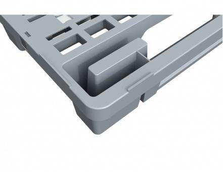 Паллет (поддон) пластиковый вкладываемый перфорированный на 3-х полозьях, 1200х800х150 мм, серый [02.122.91]