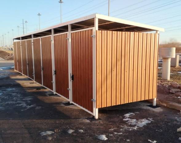 Контейнерная площадка КП13, 4500x1700x2000 мм, золотой дуб