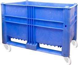 Крупногабаритный сплошной пластиковый контейнер на колёсах BoxPallet, 1200х800х900 мм, синий [11-080-ТН-WA (вар.1)]