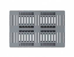 Паллет (поддон) пластиковый перфорированный на 3-х полозьях, 1200х800х160 мм, серый [02.108.91.PE]