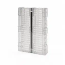 Усиленный перфорированный поддон на трёх полозьях усиленный одной трубой 1200x800x150 с бортиком