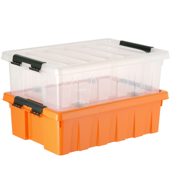 Контейнер с крышкой и клипсами Rox Box Original, 35 л, 580x390x180 мм, прозрачный [035-00.07]