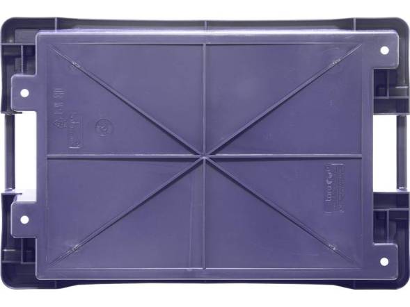 Ящик пластиковый со сплошными стенками и дном, 600х400х150 мм, синий [225]