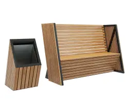 Скамейка стальная «Тауэр» с высокой спинкой