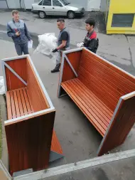 Скамейка стальная «Тауэр» с высокой спинкой