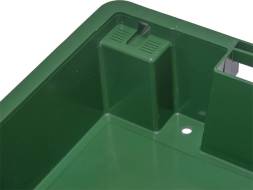 Ящик пластиковый со сплошными стенками и дном, 600х400х100 мм, зеленый [224]