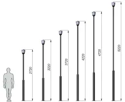 Стальной фонарный столб Ливерпуль 1 прозрачный 3,72 м