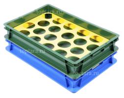 Ящик (лоток) пластиковый для транспортировки растений в горшках, 600x400x150 мм, зеленый [600400150-02]