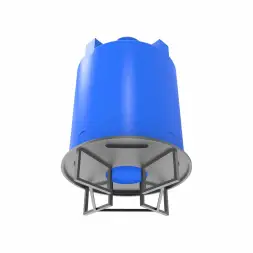 Емкость T 5000 л синяя на основании для полного слива F