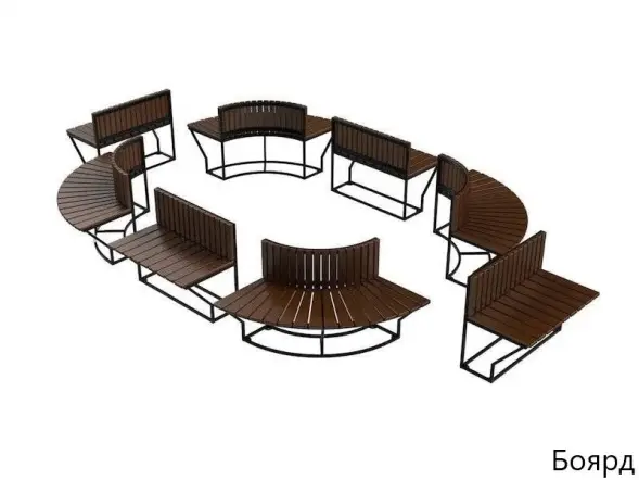 Скамейка стальная «Диван круглый» R750