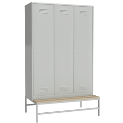 Раздевальный шкаф для одежды на подставке со скамьей [12968]