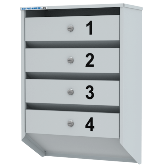 Почтовый металлический ящик на 4 ячейки серия Базис [11969]