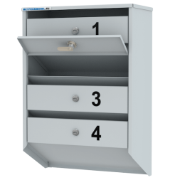 Почтовый металлический ящик на 4 ячейки серия Базис [11969]