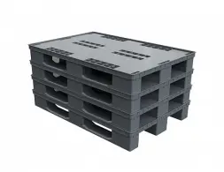 Лёгкий перфорированный пластиковый поддон 1210х810 на трех полозьях