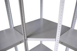 Полка угловая СТФ 500х500 для полок глубиной 300 мм, серебристый, RAL 7035 [КГ029109]