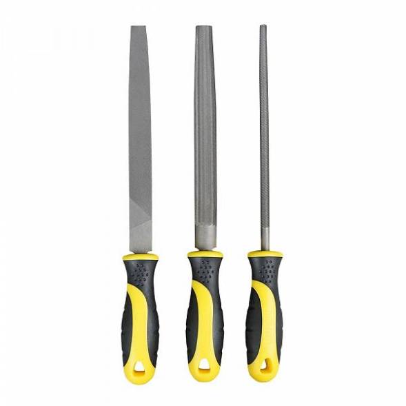 Набор напильников 3 предмета (двухкомпонентная рукоятка, насечка №2, 200 мм) BERGER