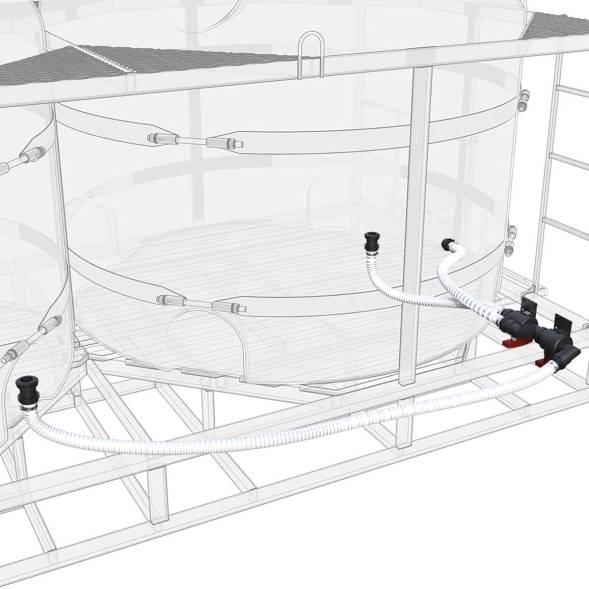 Комплект полного слива торцевой для мотопомпы G2 на две емкости TR