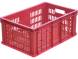 Ящик пластиковый перфорированный, 600x400x250 мм, 46 л, красный [201]