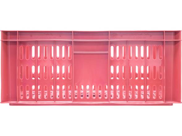 Ящик пластиковый перфорированный, 600x400x250 мм, 46 л, красный [201]