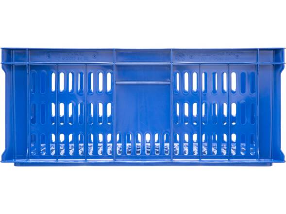 Ящик пластиковый перфорированный, 600x400x250 мм, 46 л, синий [201]