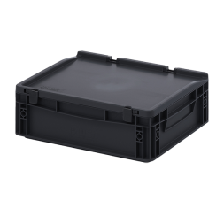 Евроконтейнер ESD с крышкой на шарнире 135x300x400 [9674]