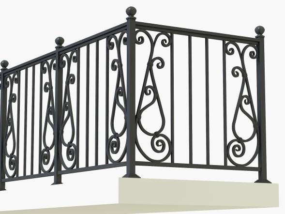 Металлическое балконное ограждение БО-19, 1 пог. м.