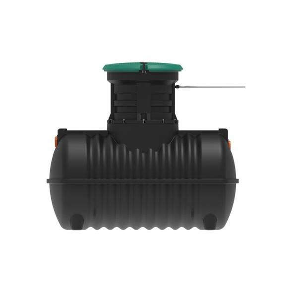 Автономная канализация Rostok Ground 4 с горловиной 600 мм и самотечным отведением, 1800л, черный [504.1500.899.002]