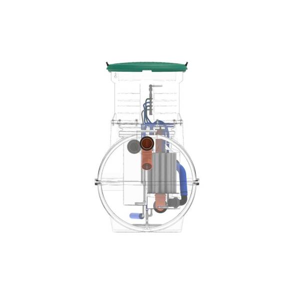 Автономная канализация Rostok Ground 4 с горловиной 600 мм и самотечным отведением, 1800л, черный [504.1500.899.002]