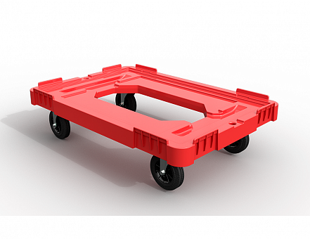 Пластиковая тележка 600х400 мм для ящиков (с отверстием)