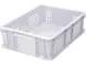 Ящик пластиковый перфорированный, 400×300×120 мм, 10.6 л, белый [701.01.02 м]