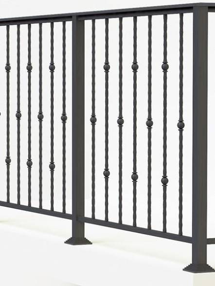 Металлическое балконное ограждение БО-24, 1 пог. м.