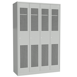 Шкаф для раздевания металлический с перфорированными дверьми [13082]