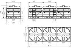 Кассета с низкими емкостями и полным сливом 18000 л (3х6000 л)