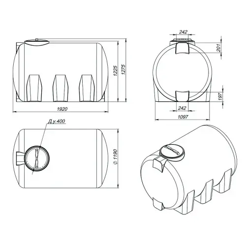 Емкость для хранения жидких минеральных удобрений (КАС, ЖКУ и др) 2000 H красный