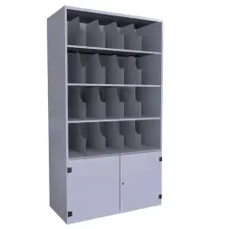 Шкаф для 48 противогазов ХПГ-48-600 без двери 1800x600x400 мм Светло-серый