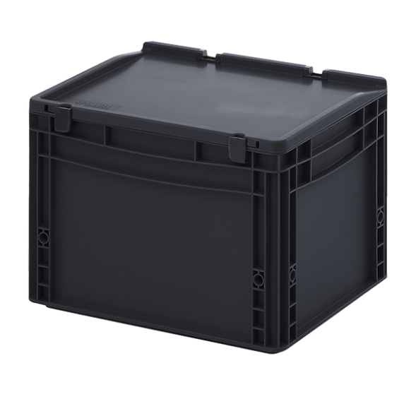 Евроконтейнер ESD с крышкой на шарнире 285x300x400 [9683]