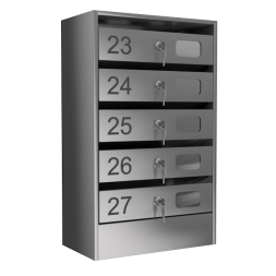 Почтовый ящик на 5 ячеек серия Эталон Премиум с окошком [11984]
