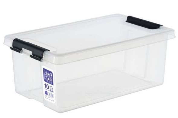 Контейнер с крышкой и клипсами Rox Box Home, 10л, 100x170x210 мм, прозрачный