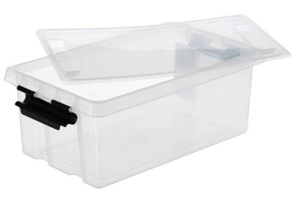 Контейнер с крышкой и клипсами Rox Box Home, 10л, 100x170x210 мм, прозрачный