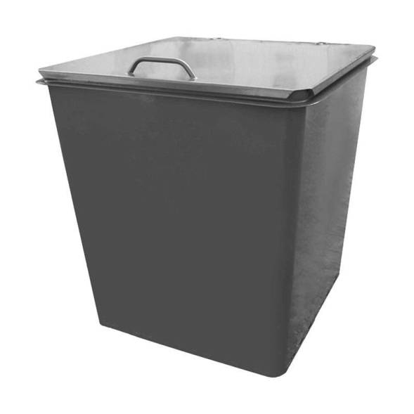 Контейнер мусорный металлический для ТБО/ТКО с крышкой, 750 л (0.75 м³), серый [L075G]